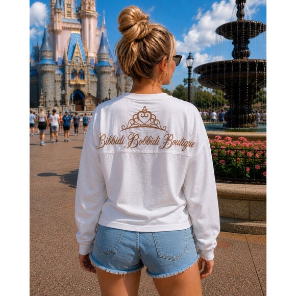 Disney Tops - Disney Parks Spirit Jersey Bibbidi Bobbidi Boutique  Womens‎ S White Cinderella